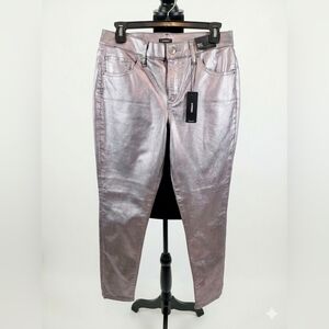 Express Metallic Silver Skinny Jeans